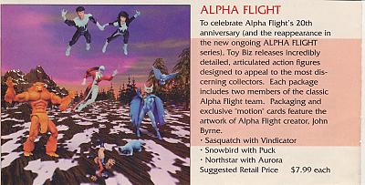 Alpha Flight 20th Anniversary Figures Solicitation