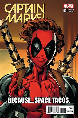 Captain Marvel (2016) #01 Deadpool Variant