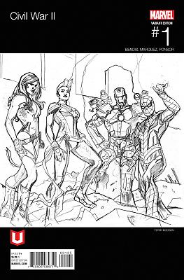 Civil War II #1 Marvel Unlimited Exclusive Team Cap Hip-Hop Sketch Variant